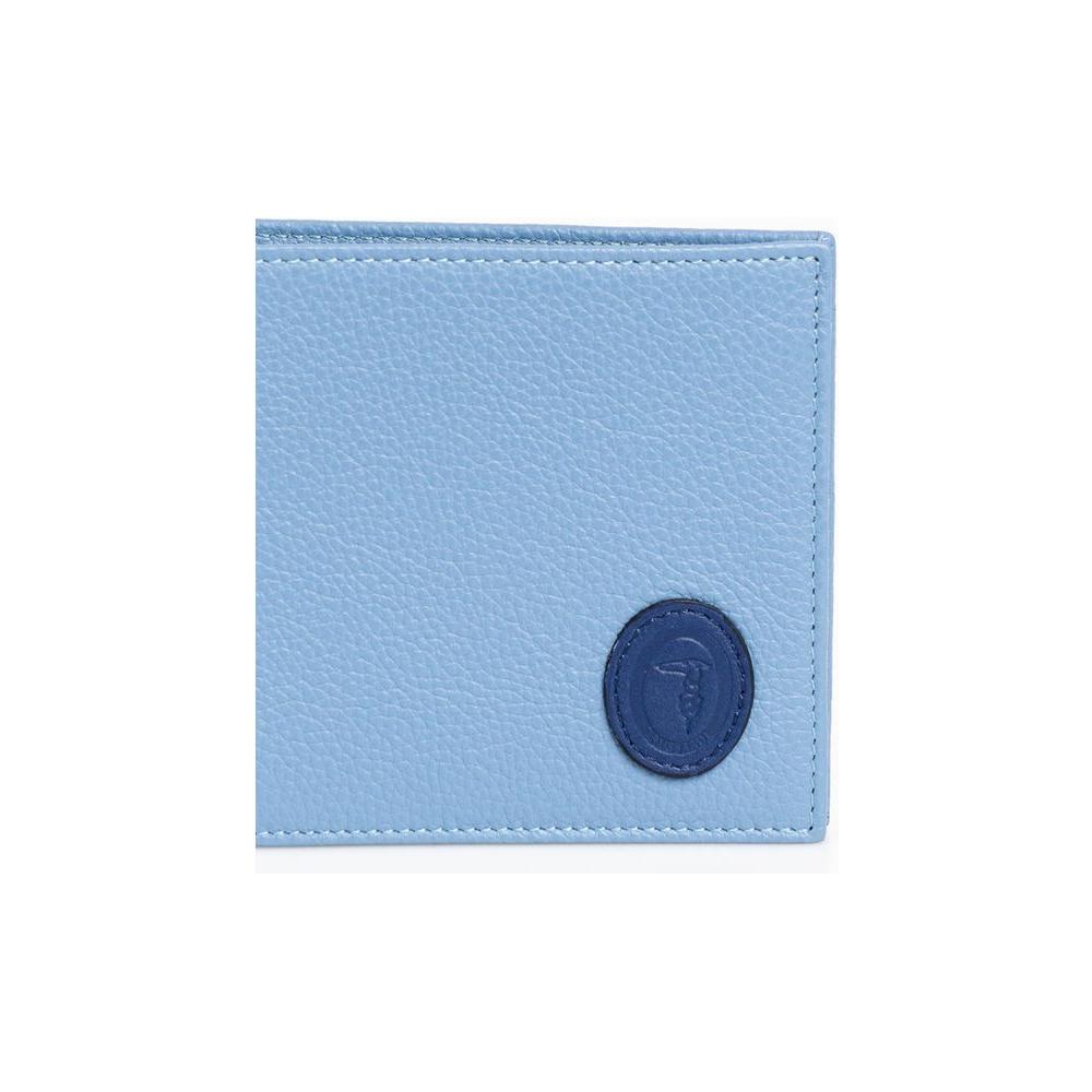 Trussardi Light Blue Leather Men Wallet Trussardi Sky Blue