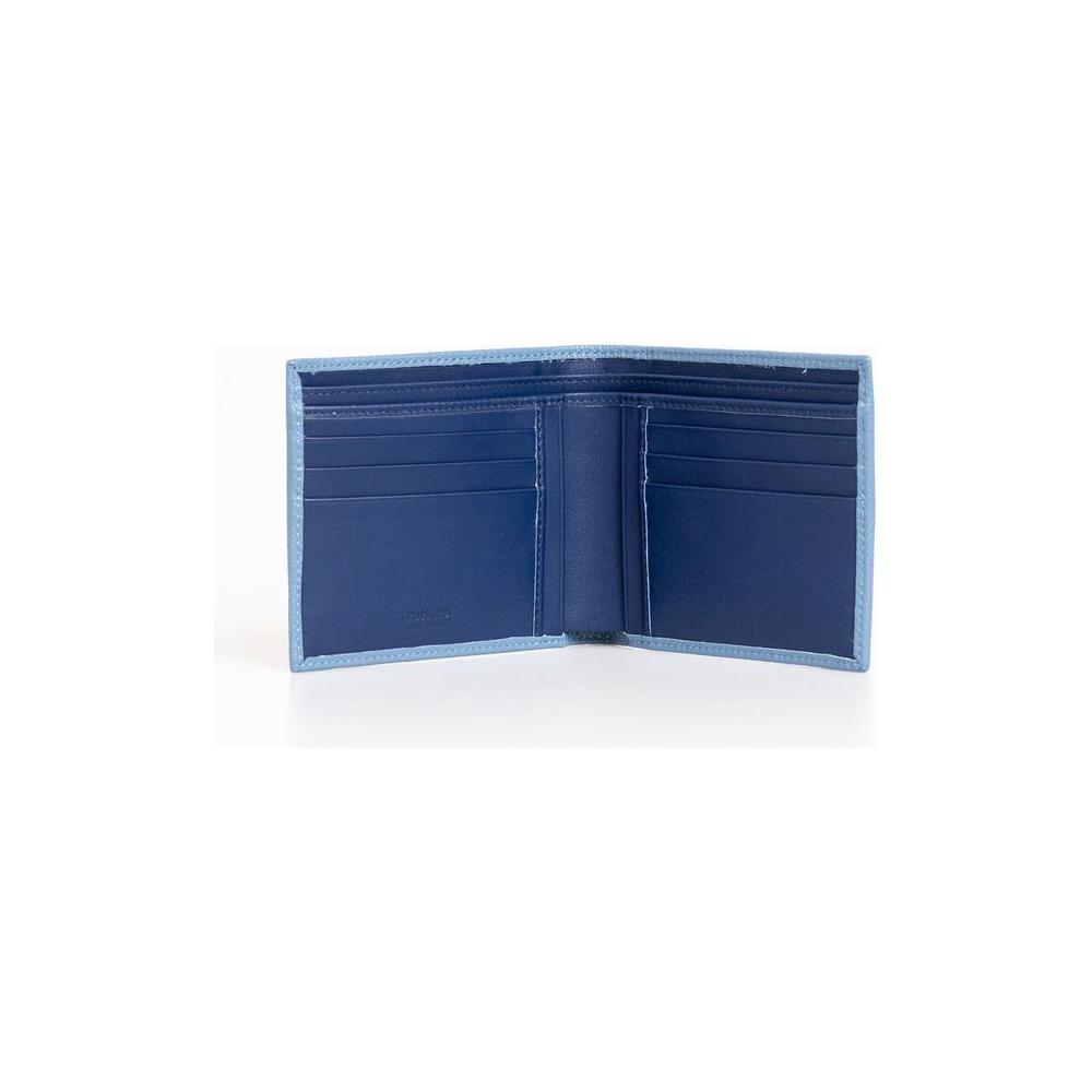 Trussardi Light Blue Leather Men Wallet Trussardi Lavender