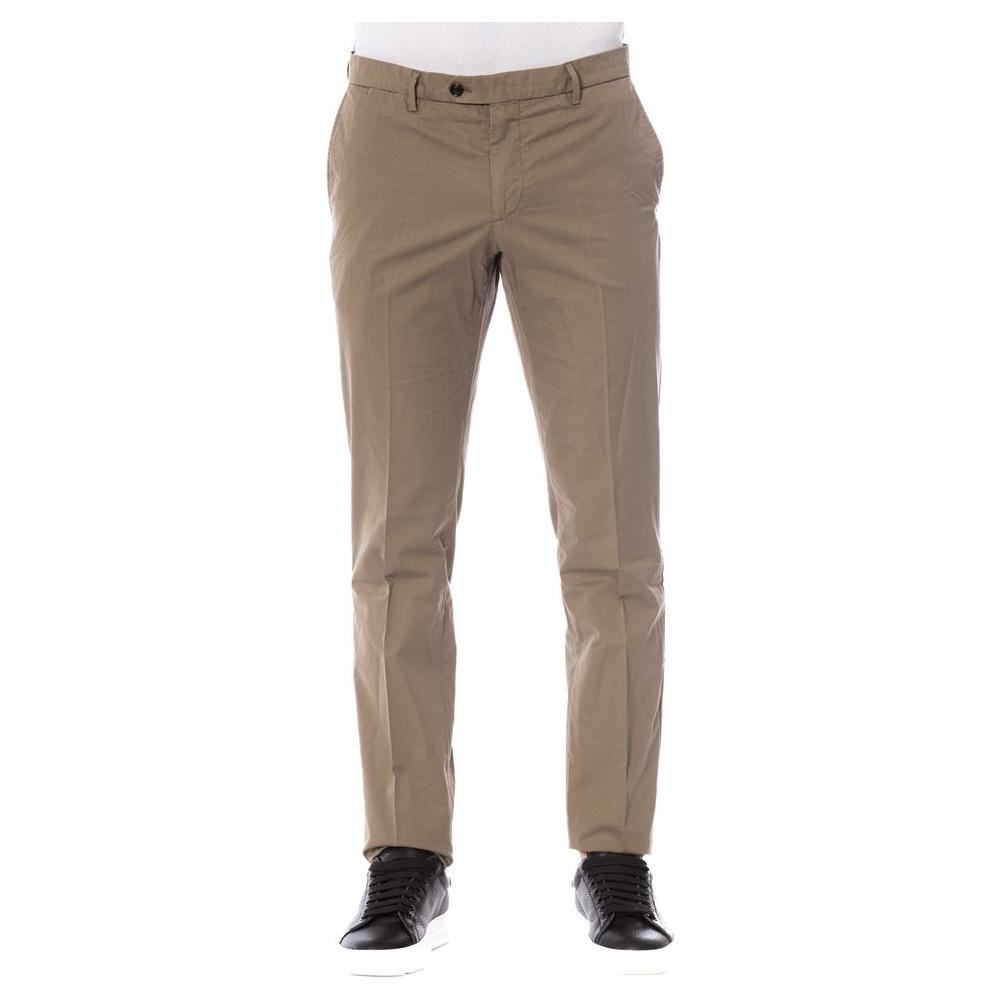 Trussardi Brown Cotton Men Trouser Trussardi Dim Gray
