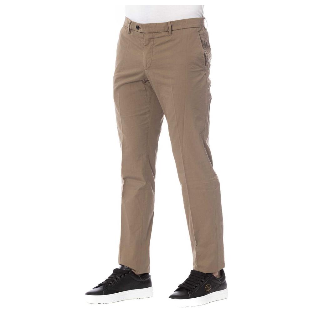 Trussardi Brown Cotton Men Trouser Trussardi Dim Gray
