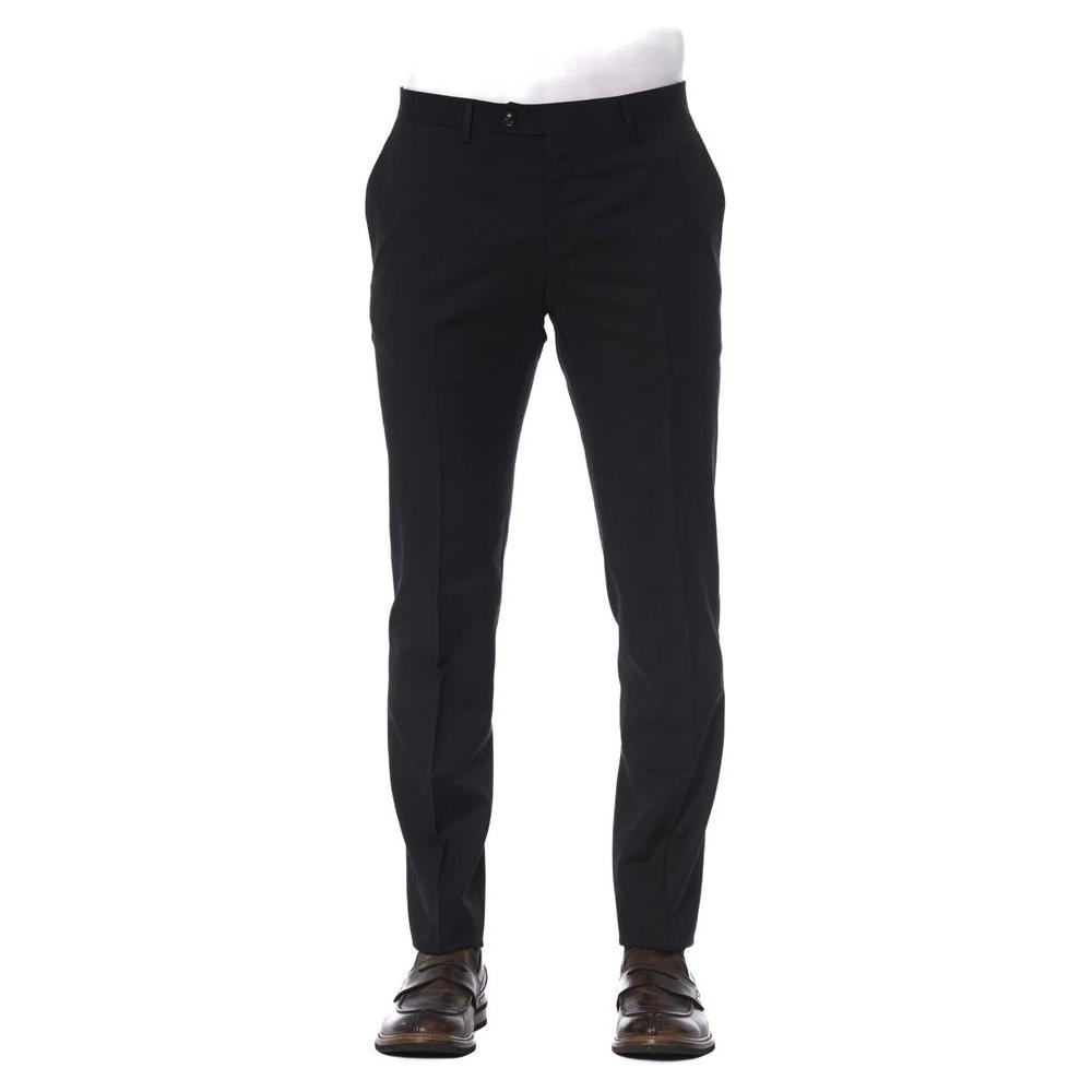 Trussardi Black Virgin Wool Men's Trouser Trussardi Dark Slate Gray