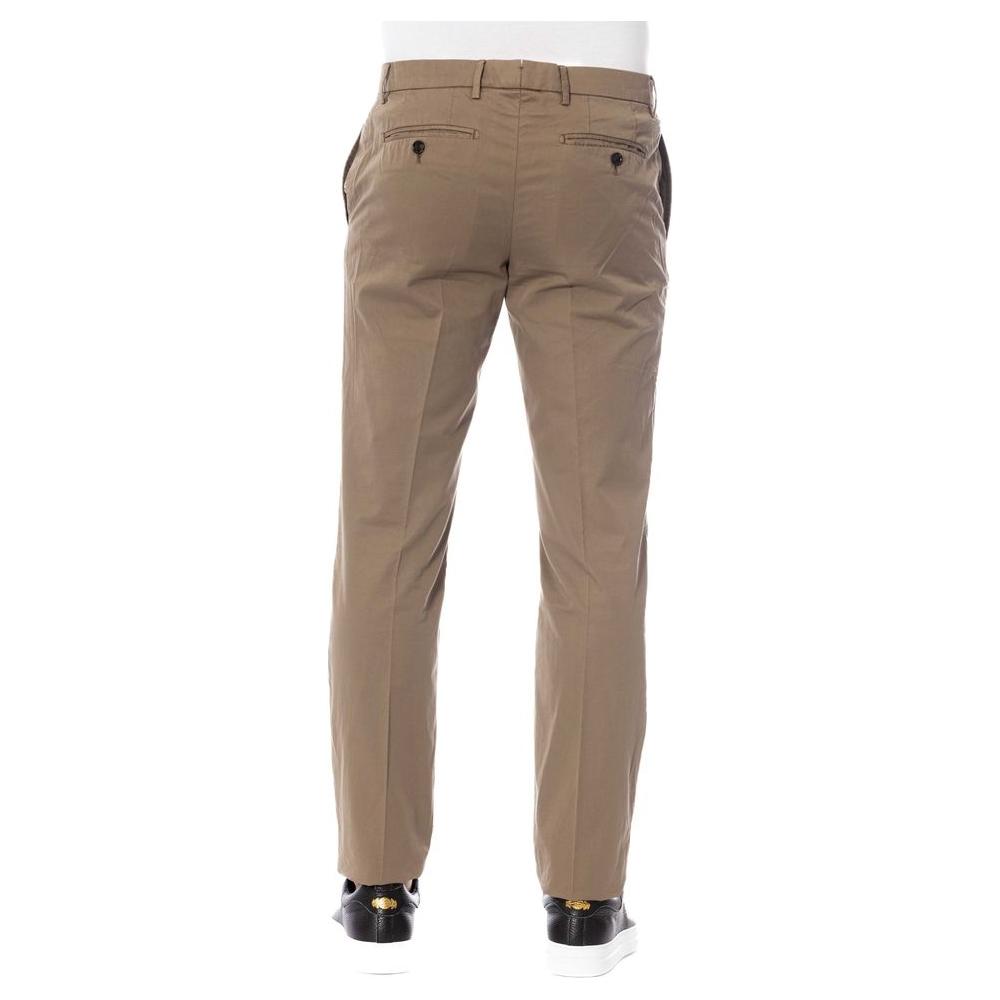 Trussardi Brown Cotton Men Trouser Trussardi Dim Gray