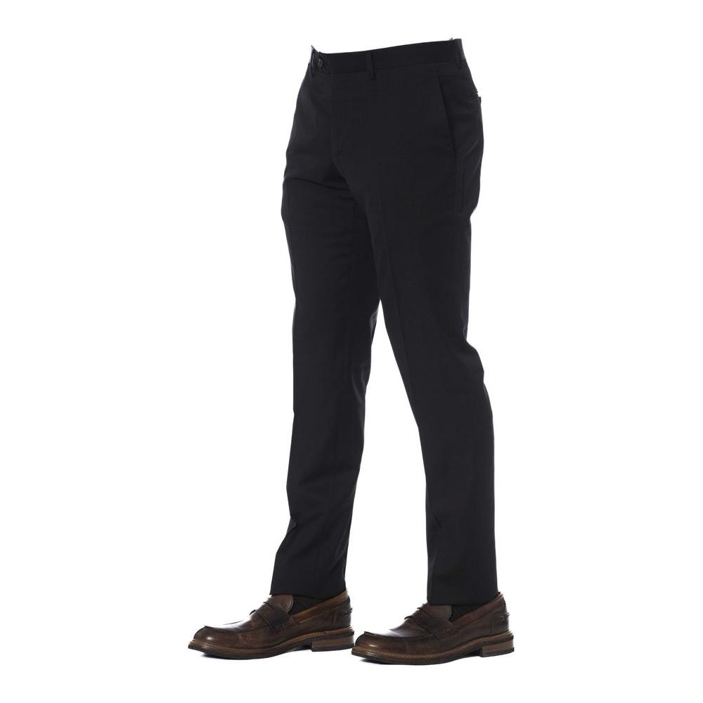 Trussardi Black Virgin Wool Men's Trouser Trussardi Dark Slate Gray