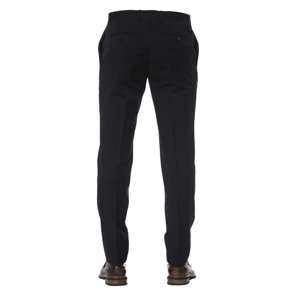 Trussardi Black Virgin Wool Men's Trouser Trussardi Black