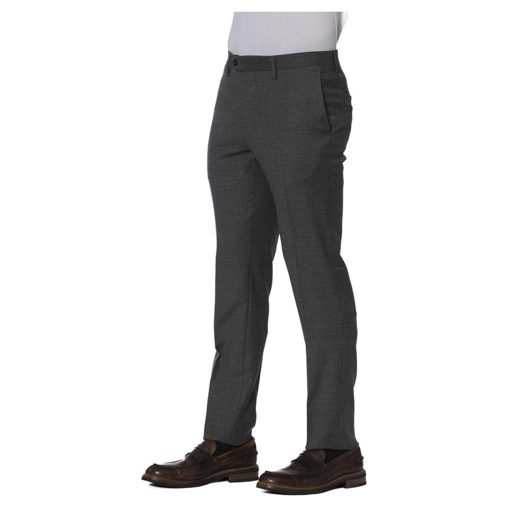 Trussardi Gray Wool Men Trousers Trussardi Dark Slate Gray