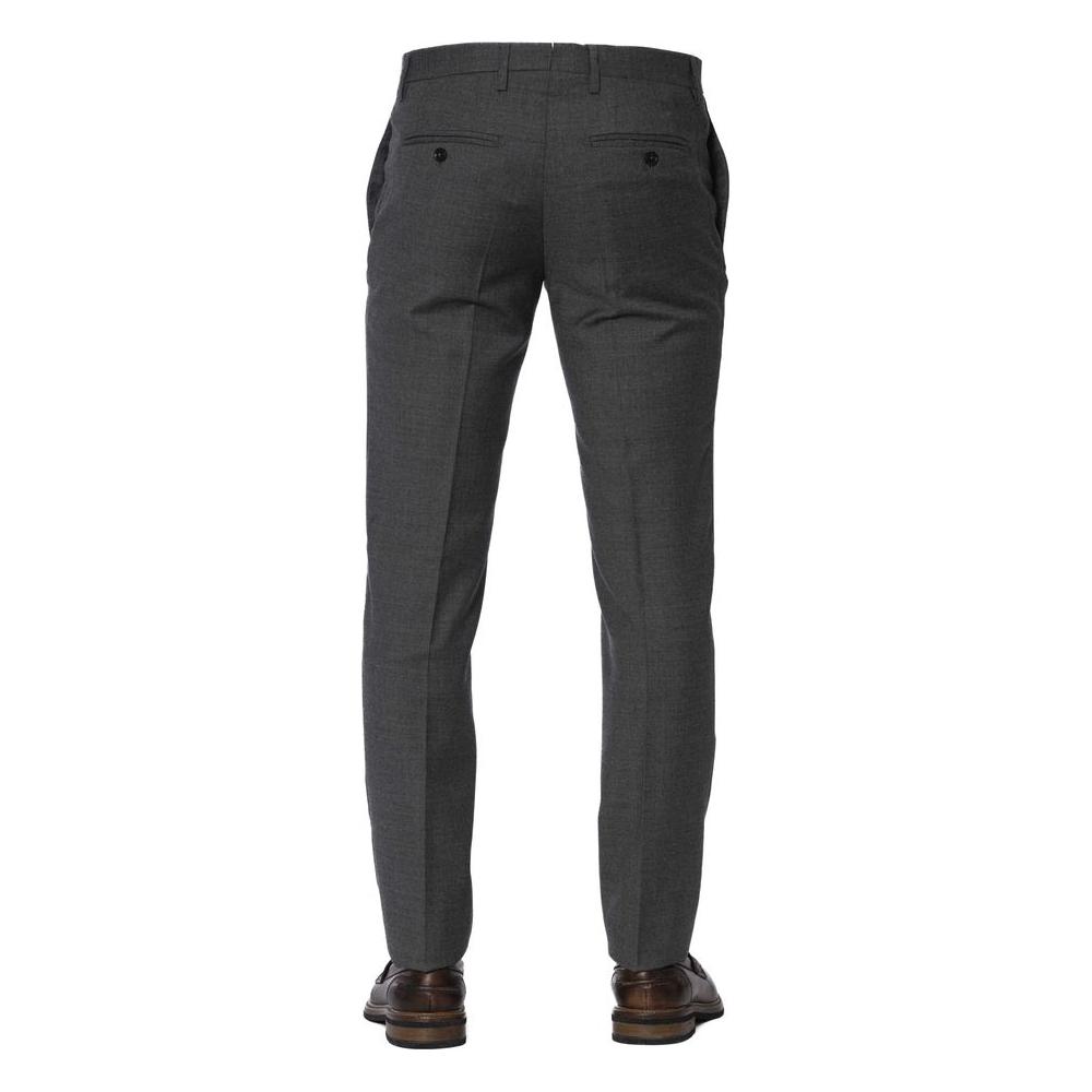 Trussardi Gray Wool Men Trousers Trussardi Dark Slate Gray