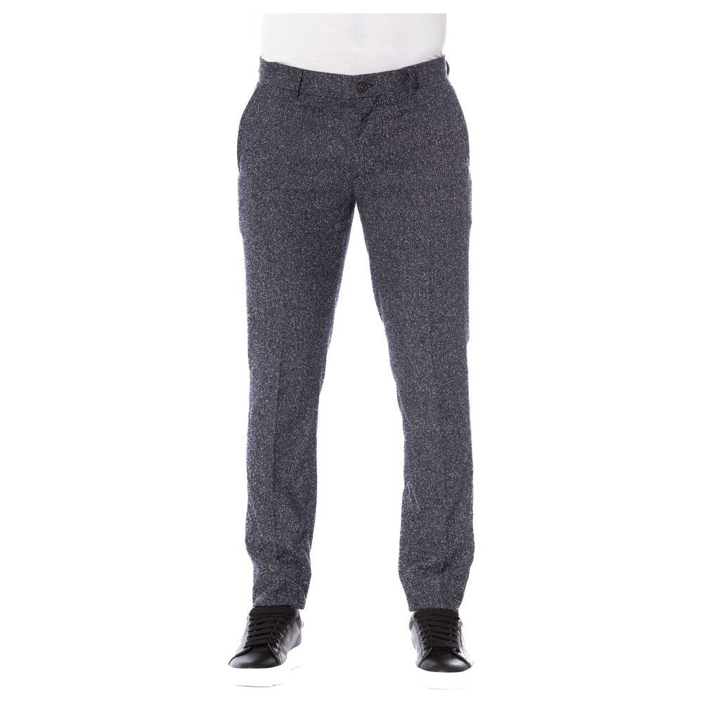 Trussardi Black Cotton Men Pants Trussardi Dark Slate Gray