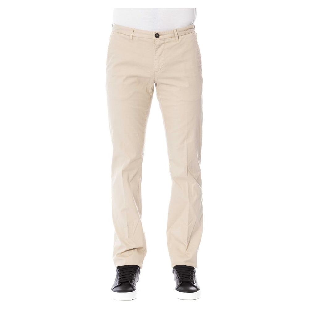 Trussardi Beige Cotton Men Trouser Trussardi Light Gray