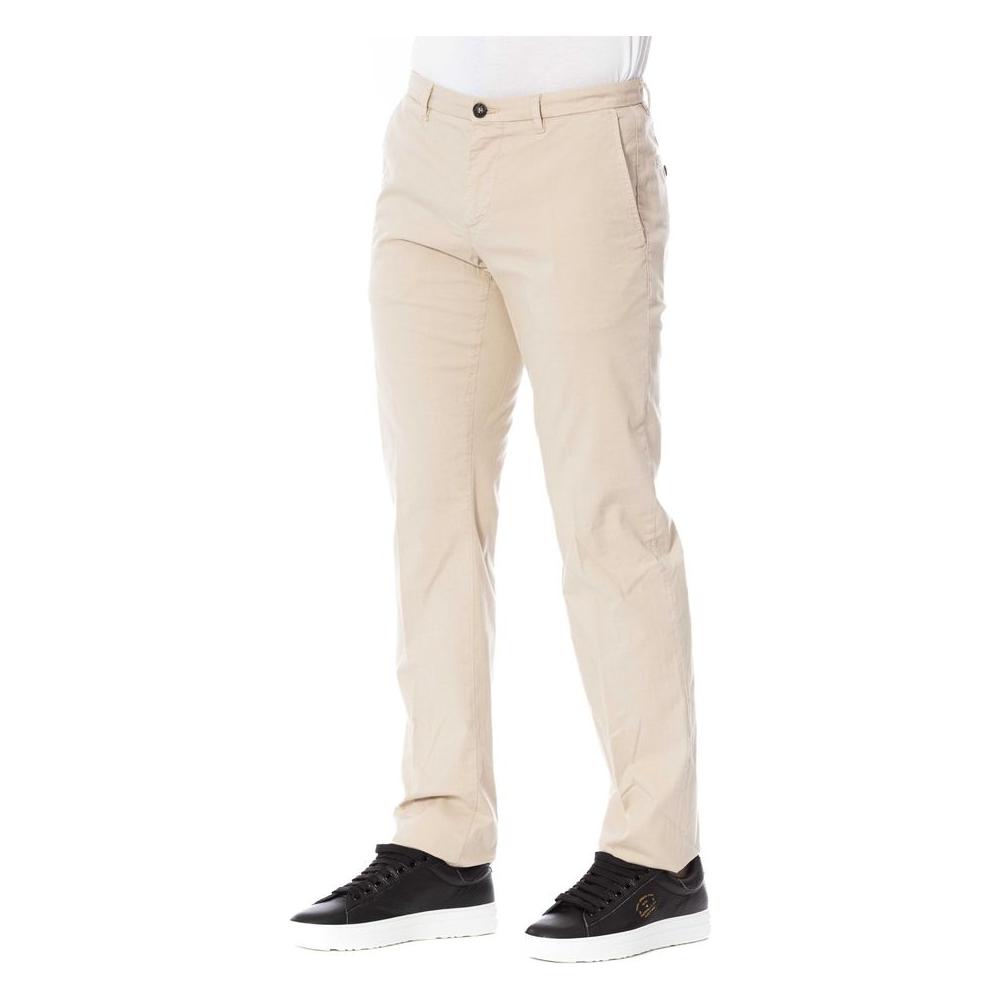 Trussardi Beige Cotton Men Trouser Trussardi Light Gray