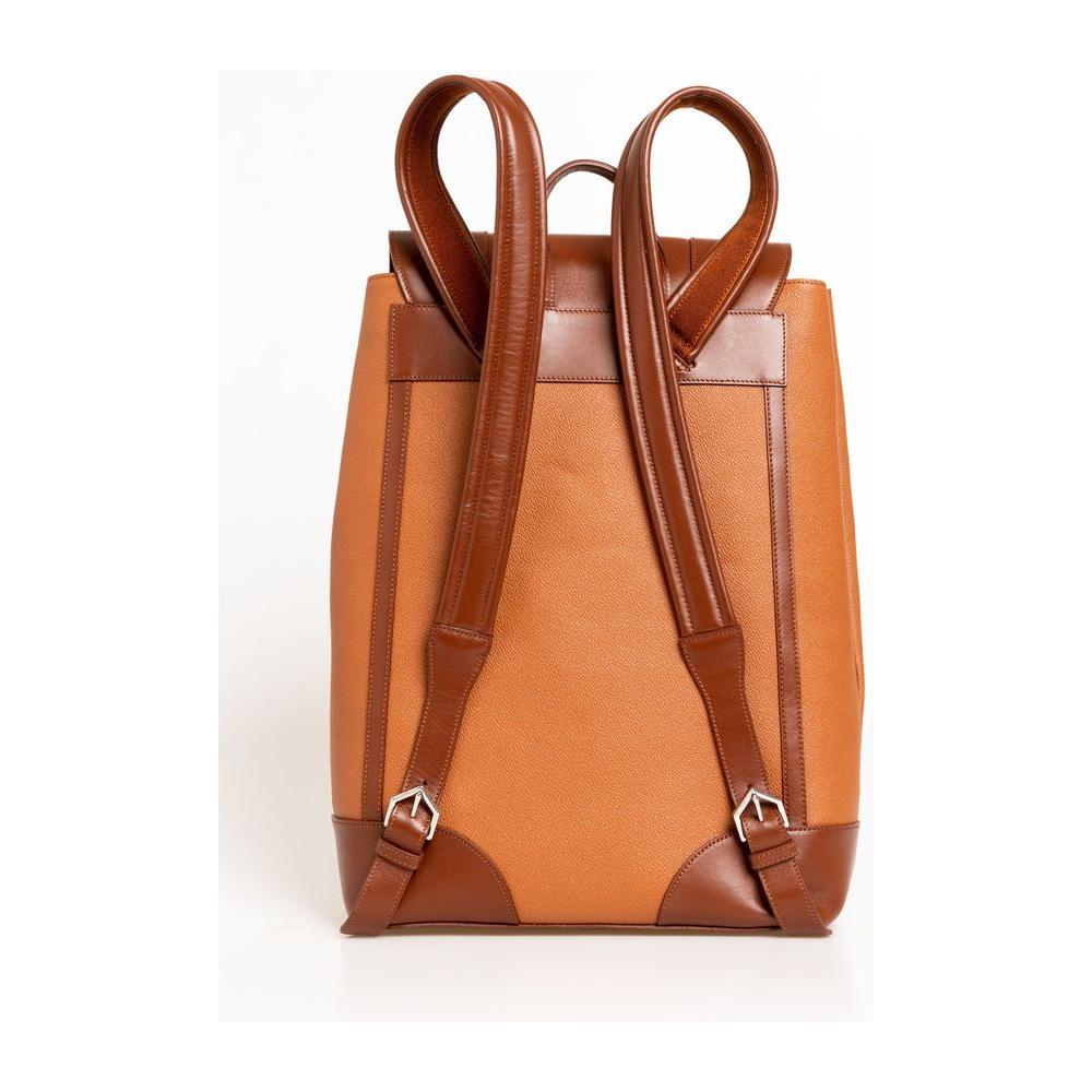 Trussardi Elegant Brown Leather Backpack for Men Trussardi