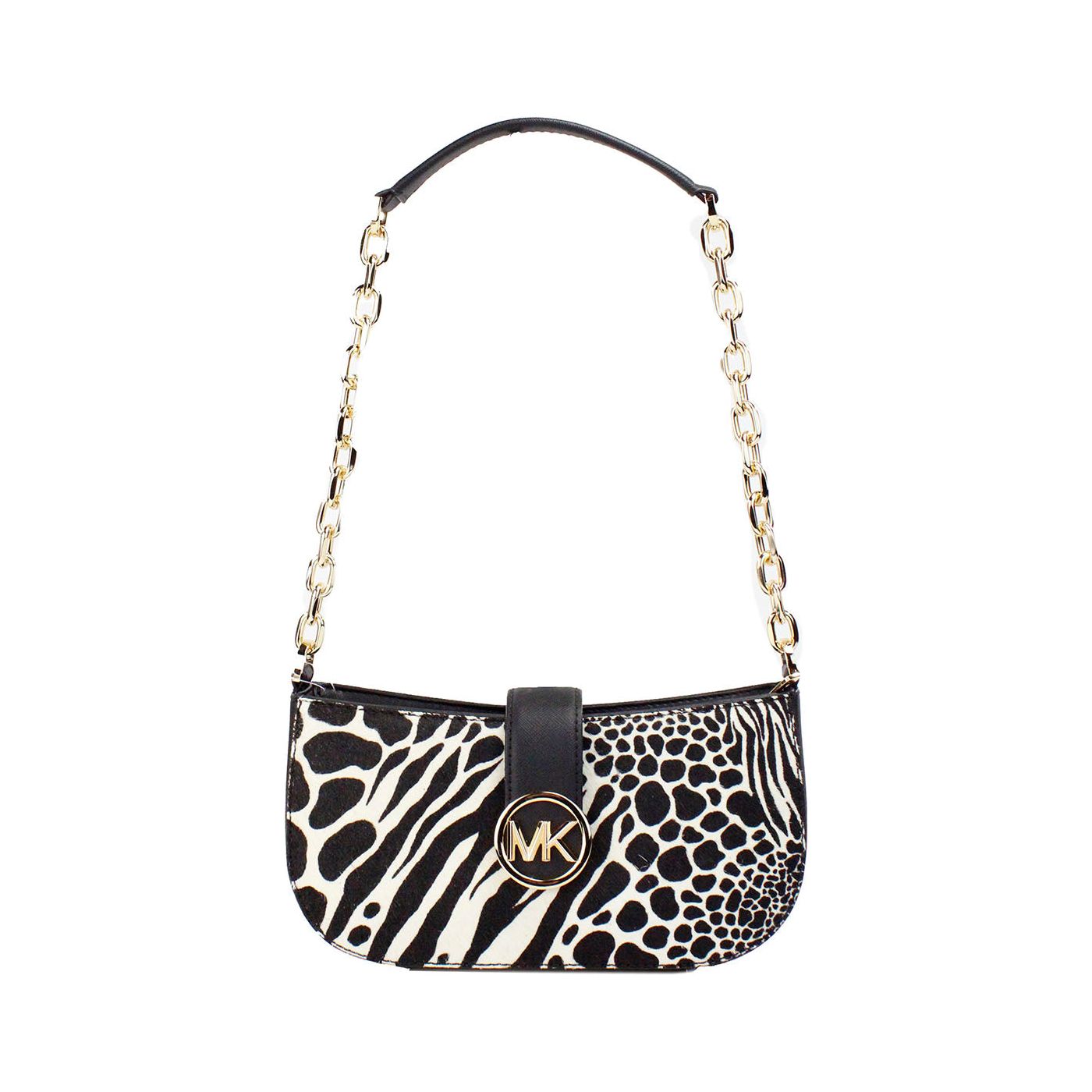 Carmen Small Black Haircalf Pouchette Shoulder Crossbody Bag