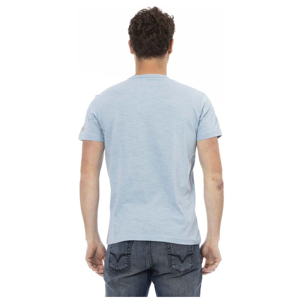 Trussardi Action Light Blue Cotton Men T-Shirt Trussardi Action