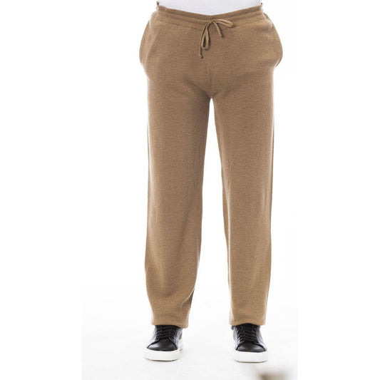 Elegant Beige Drawstring Trousers