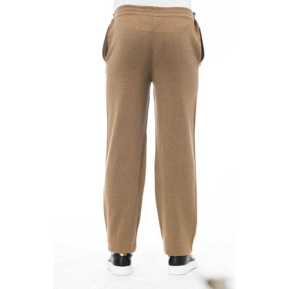 Alpha Studio Beige Wool Men Pant Alpha Studio