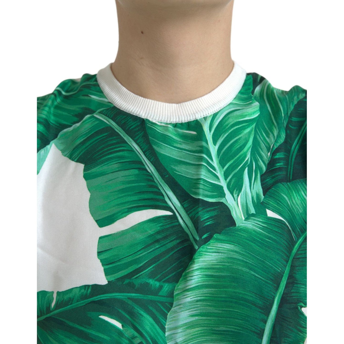 Dolce & Gabbana Silk Banana Leaf Print Tank Top Dolce & Gabbana