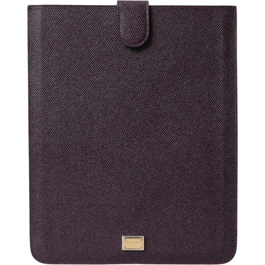 Dolce & Gabbana Elegant Leather Tablet Pouch in Rich Brown Dolce & Gabbana