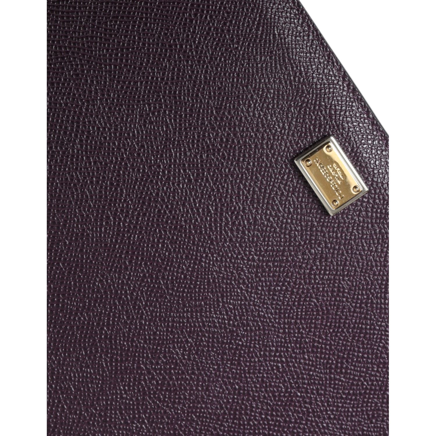 Dolce & Gabbana Dark Brown Leather Logo Plaque Cover Sleeve Tablet Case