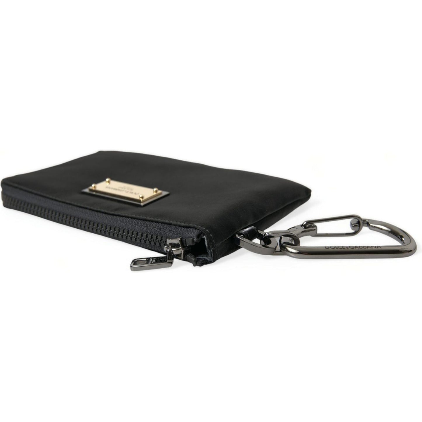 Dolce & Gabbana Elite Black Nylon & Leather Pouch with Logo Detail Dolce & Gabbana