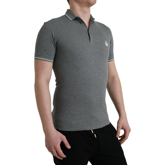 Dolce & Gabbana Elegant Grey Cotton Polo T-Shirt Dolce & Gabbana