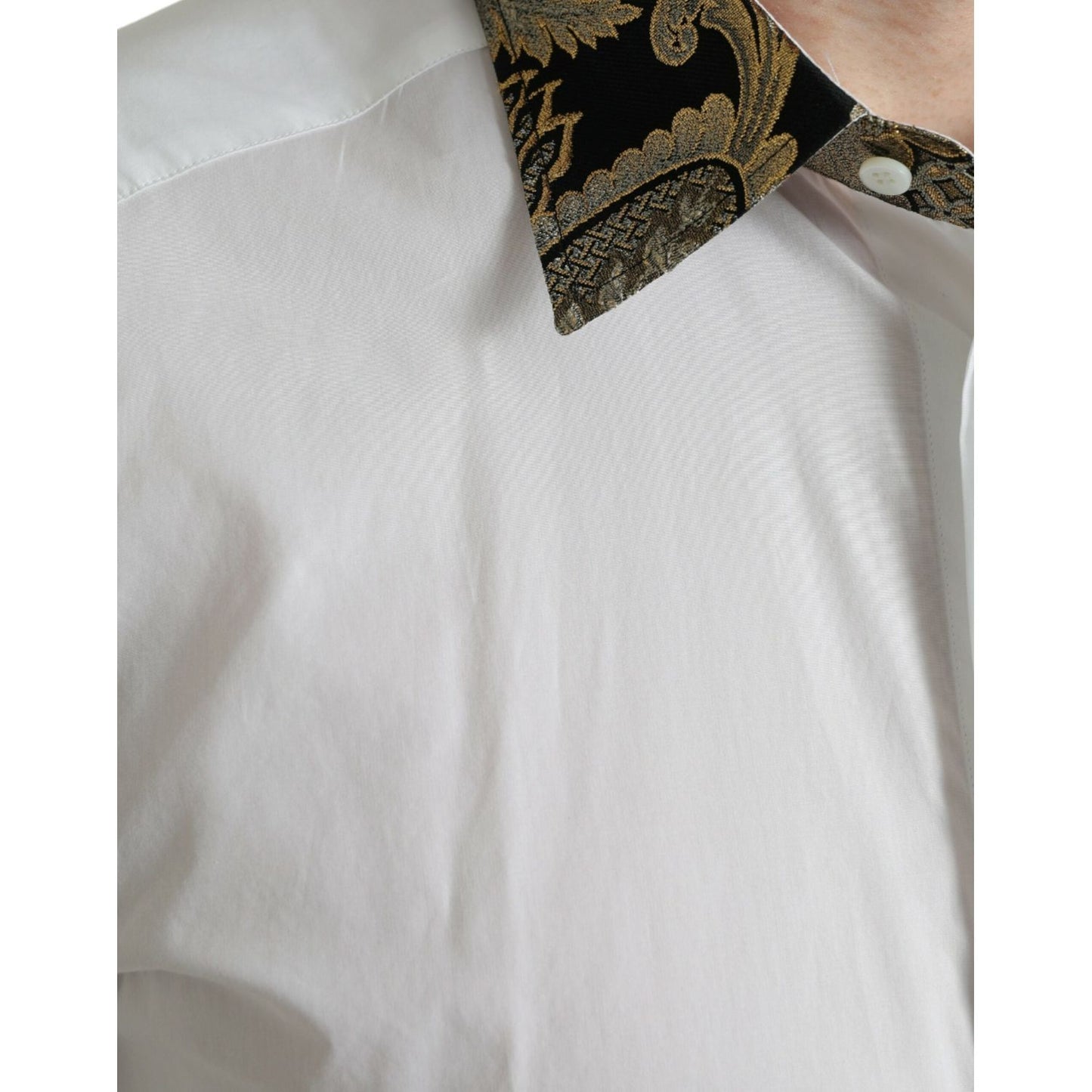 Dolce & Gabbana Elegant Gold Detail Dress Shirt Dolce & Gabbana