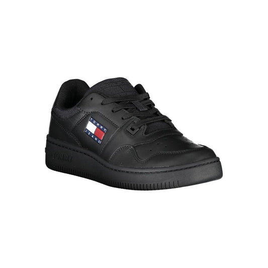 Tommy Hilfiger Black Leather Women Sneaker Tommy Hilfiger