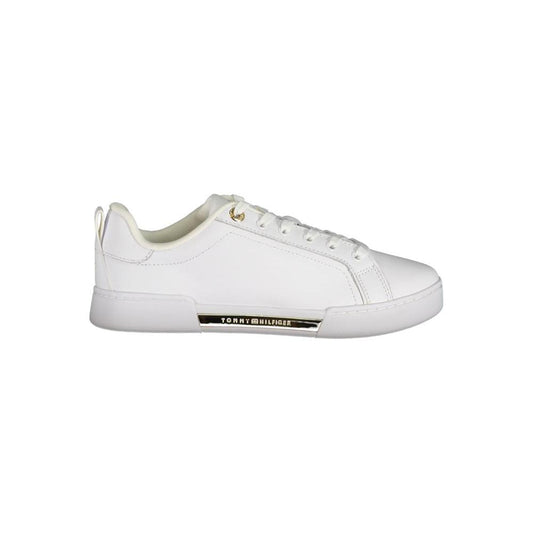 Tommy Hilfiger Chic White Lace-Up Sneakers with Contrast Detail Tommy Hilfiger