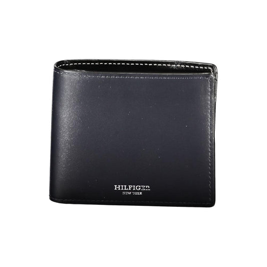 Tommy Hilfiger Elegant Blue Leather Bi-Fold Wallet