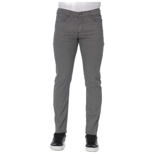 Elegant Gray Cotton Blend Pants