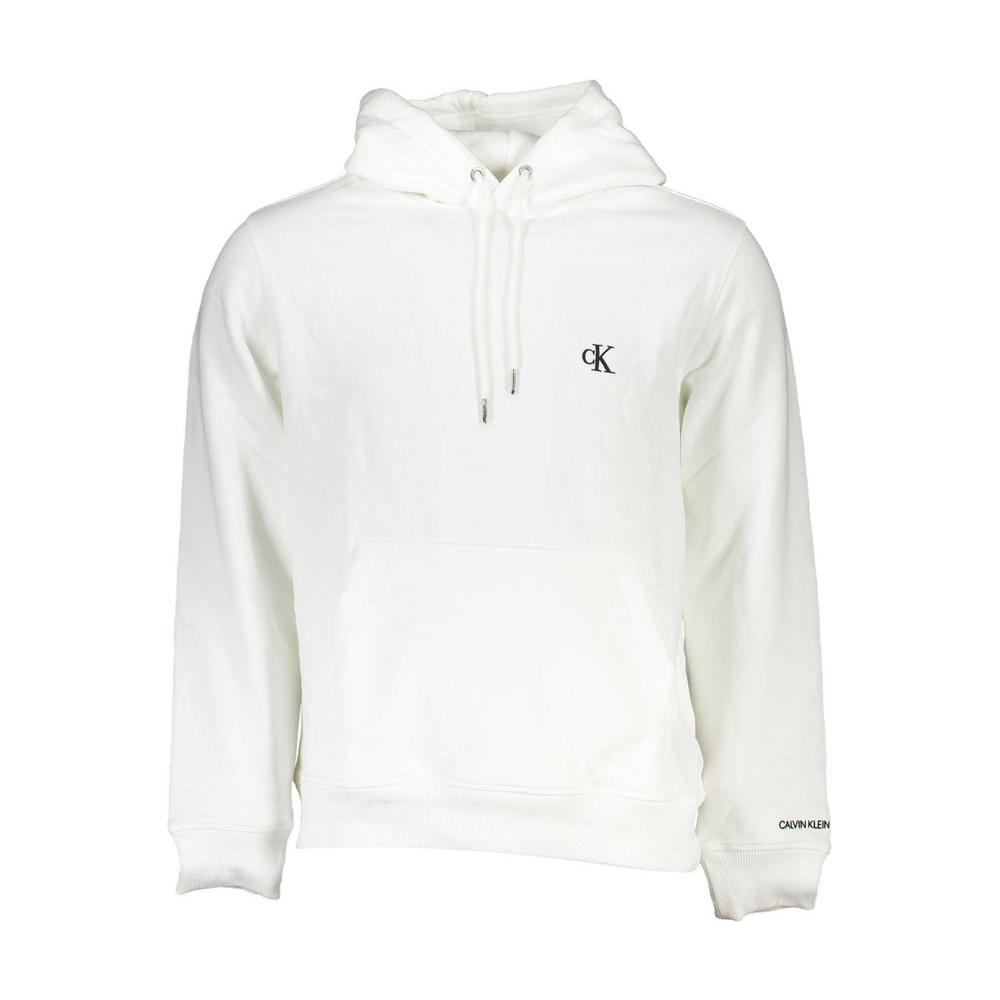 Calvin Klein Chic Long Sleeve Hooded Sweatshirt in White Calvin Klein