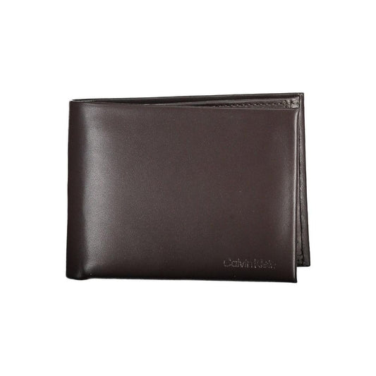 Calvin Klein Elegant Brown Leather Dual-Compartment Wallet Calvin Klein