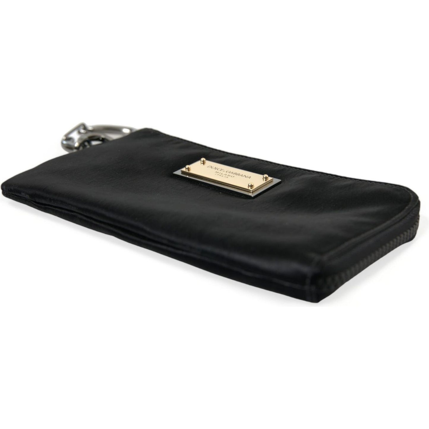 Dolce & Gabbana Sleek Designer Nylon-Leather Pouch in Black Dolce & Gabbana