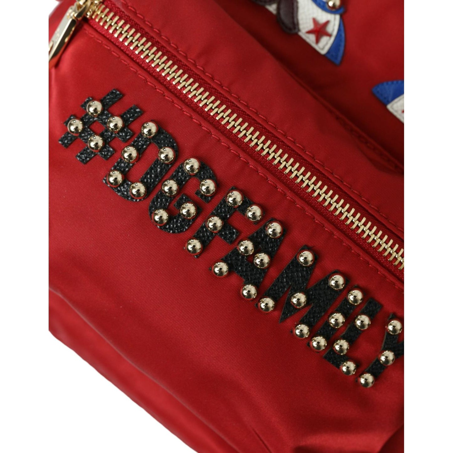 Dolce & Gabbana Embellished Red Backpack with Gold Detailing Dolce & Gabbana