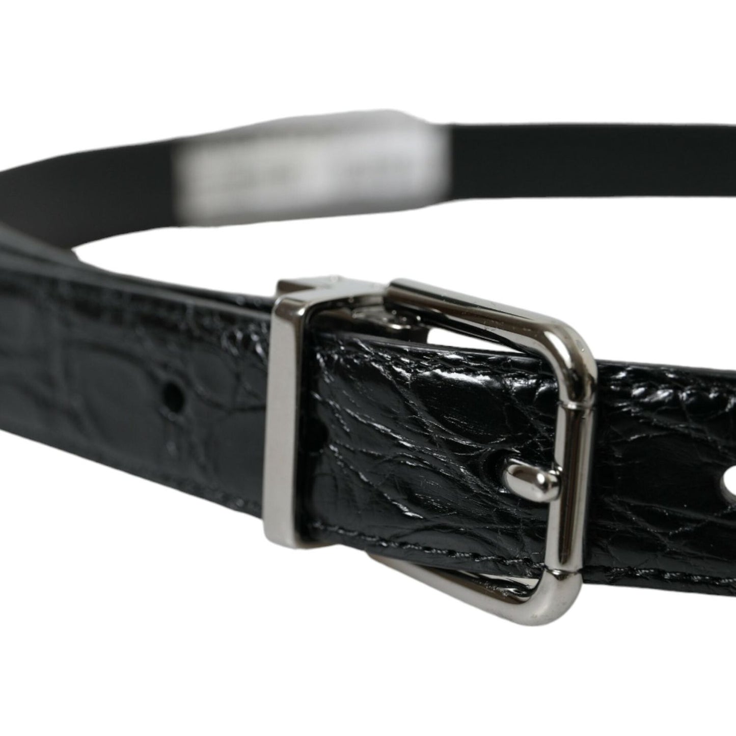 Dolce & Gabbana Elegant Black Leather Belt with Metal Buckle Dolce & Gabbana