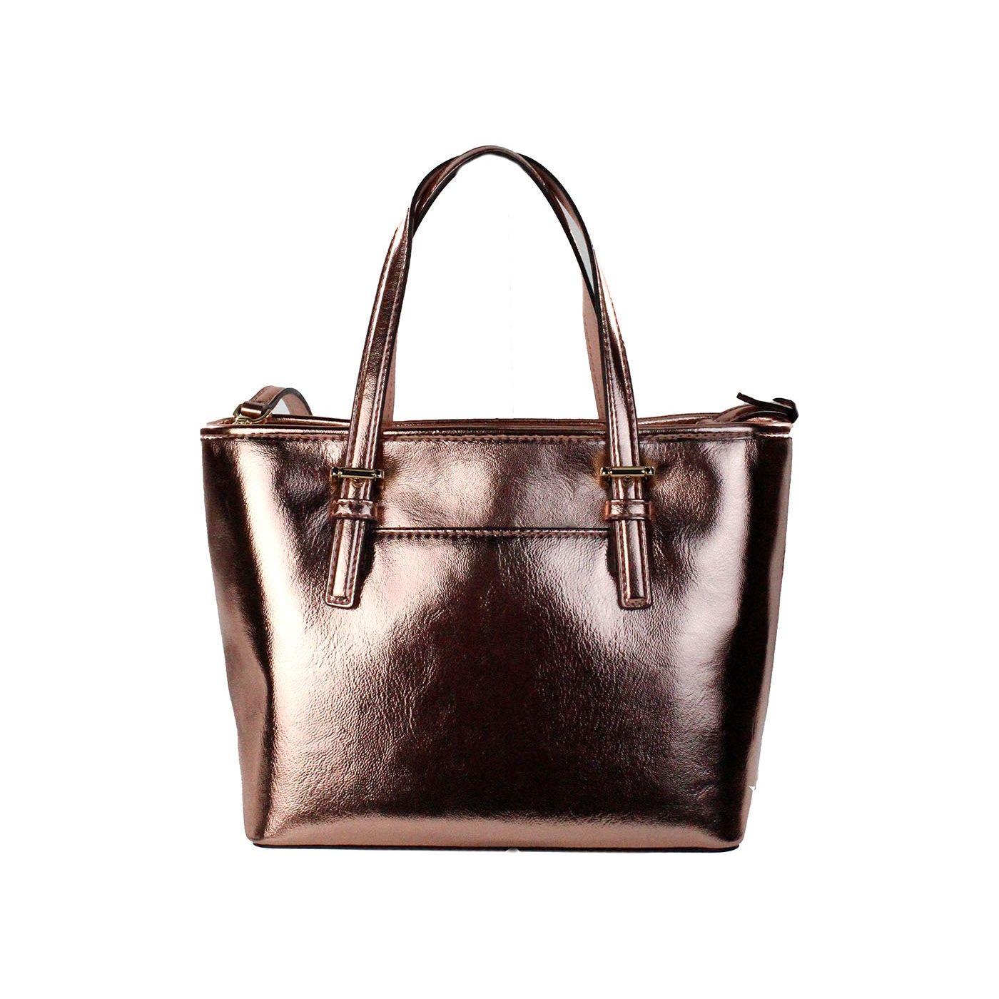 Michael Kors Jet Set Primrose Metallic XS Carryall Top Zip Tote Bag Purse Michael Kors Black