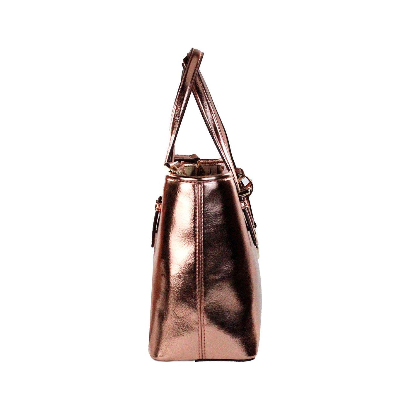 Michael Kors Jet Set Primrose Metallic XS Carryall Top Zip Tote Bag Purse Michael Kors Dark Slate Gray