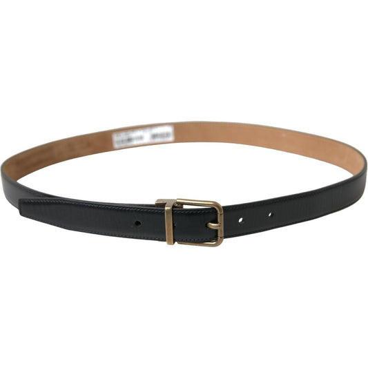 Dolce & Gabbana Elegant Black Calf Leather Belt Dolce & Gabbana