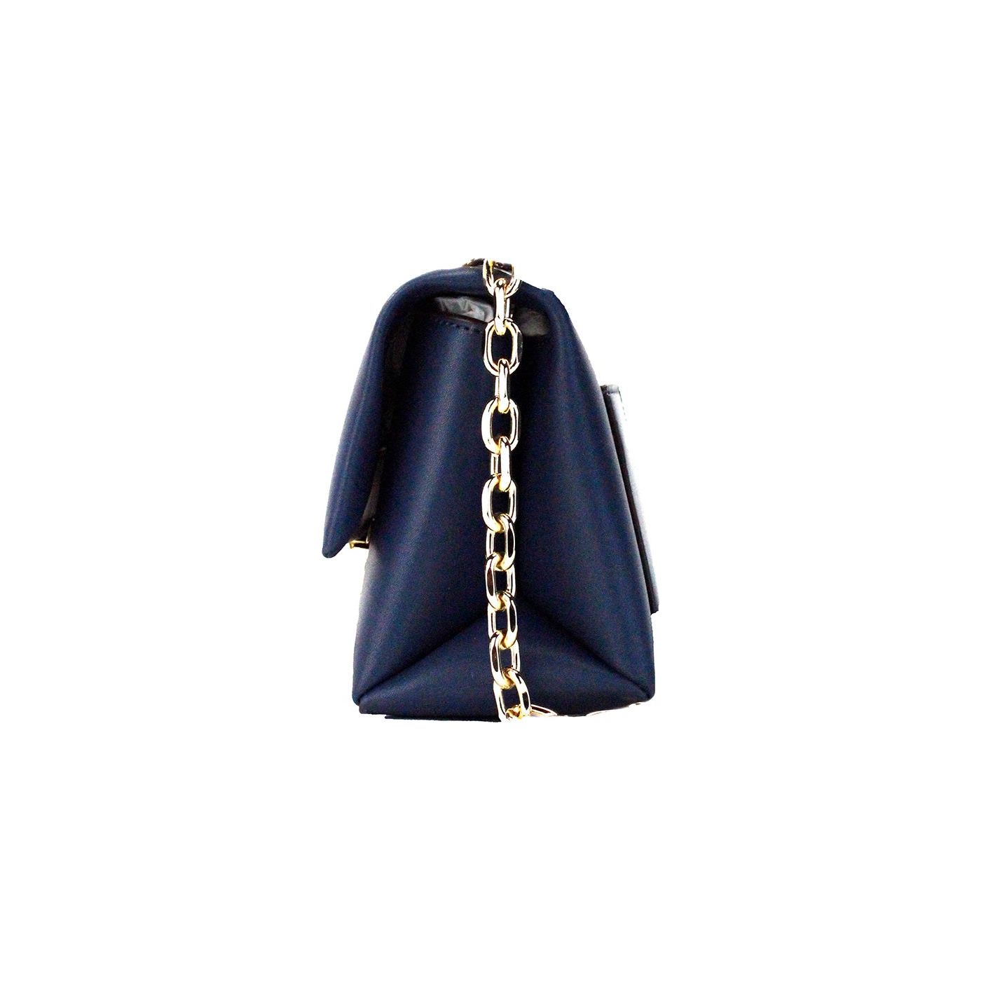 Cece Small Navy Vegan Leather Convertible Flap Crossbody Bag