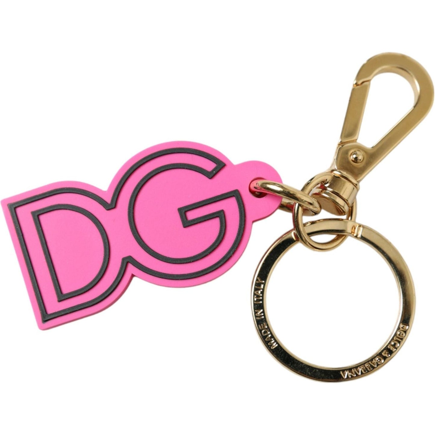 Dolce & Gabbana Chic Gold and Pink Logo Keychain Dolce & Gabbana