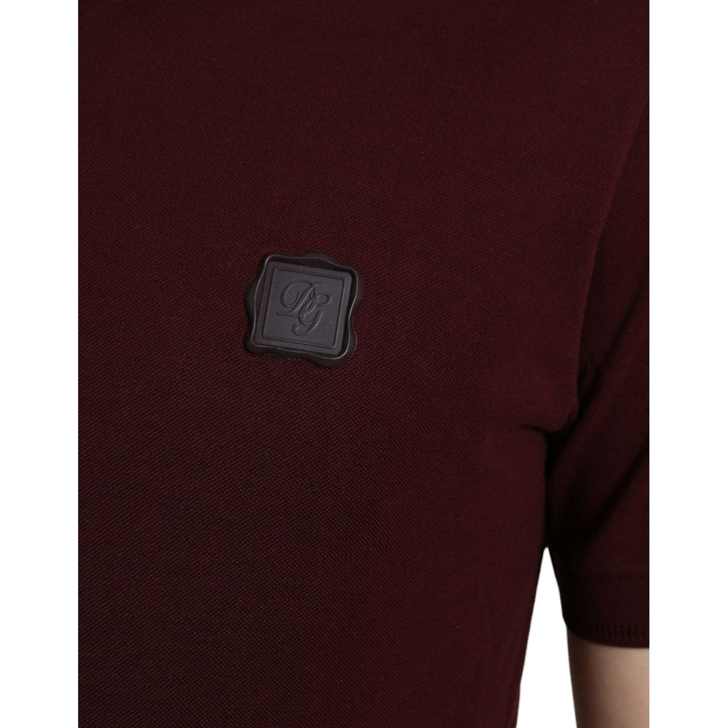 Dolce & Gabbana Elegant Maroon Cotton Blend Polo Tee Dolce & Gabbana