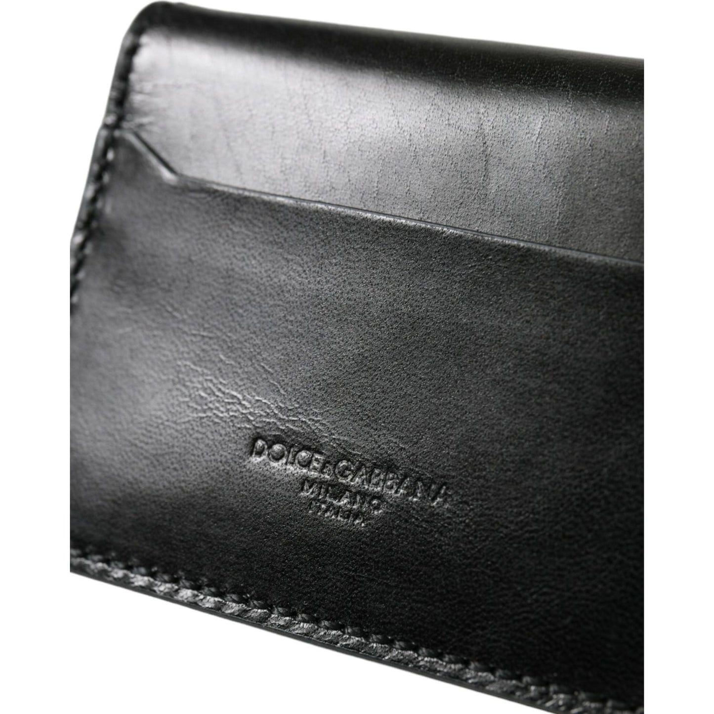 Dolce & Gabbana Black Leather Bifold Logo Card Holder Keyring Wallet Dolce & Gabbana