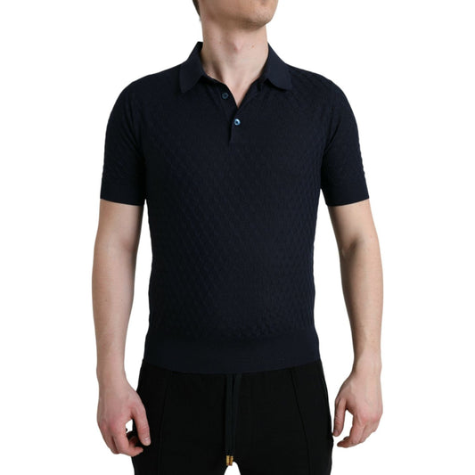 Dolce & Gabbana Dark Blue Collared Short Sleeve Polo T-shirt Dolce & Gabbana