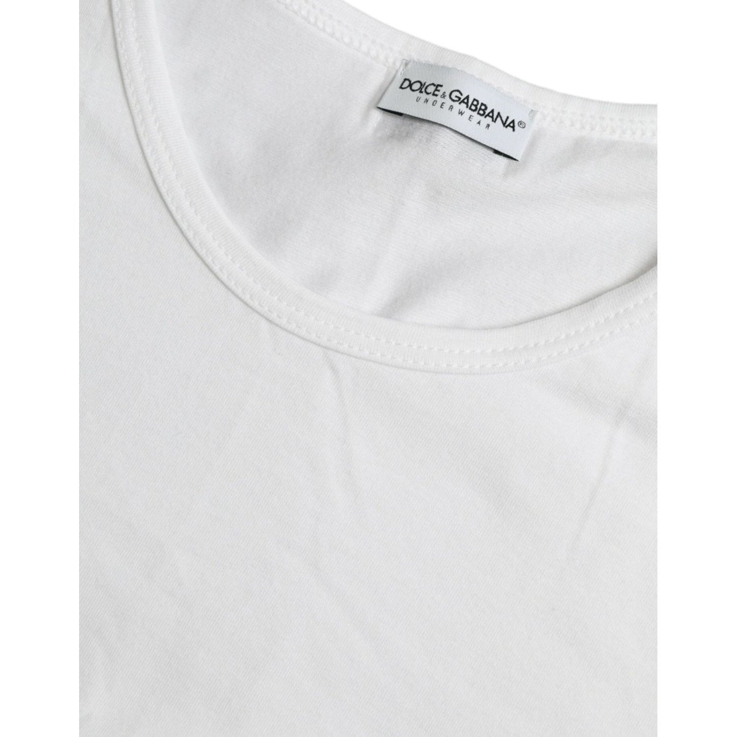 Dolce & Gabbana White Cotton Round Neck Crewneck Underwear T-shirt Dolce & Gabbana