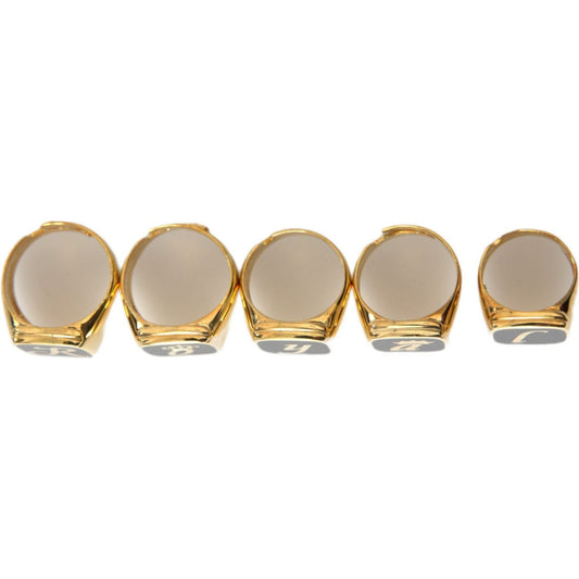 Dolce & Gabbana Gold Brass ROYAL Enamel Set of 5 Ring Ring Dolce & Gabbana