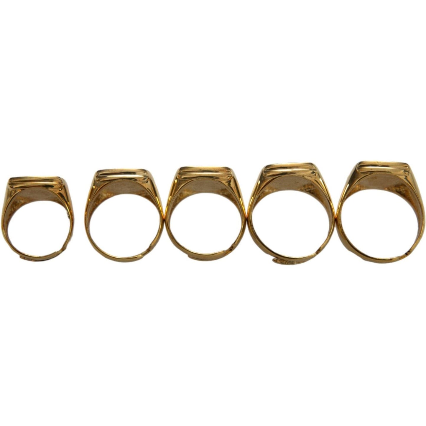 Dolce & Gabbana Gold Brass ROYAL Enamel Set of 5 Ring Ring Dolce & Gabbana