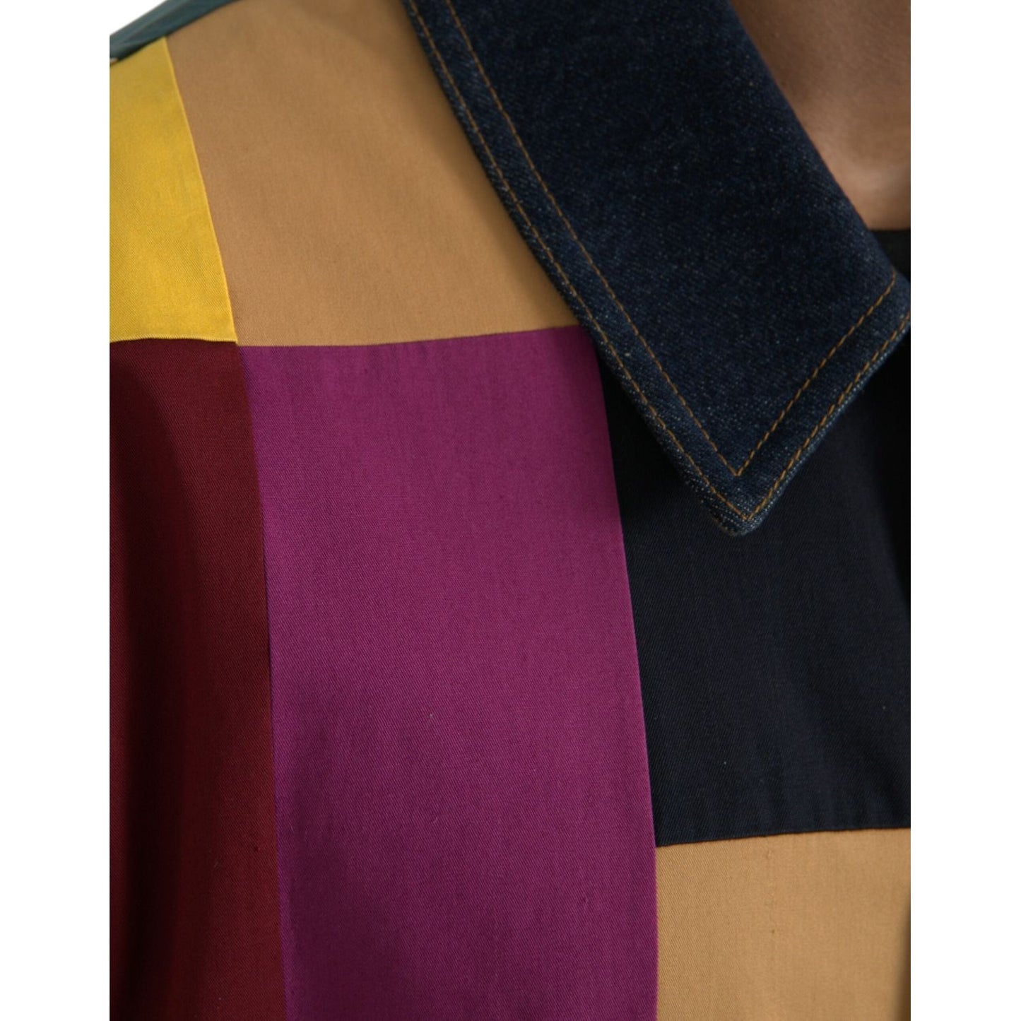 Dolce & Gabbana Multicolor Patchwork Cotton Collared Jacket Dolce & Gabbana