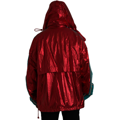 Dolce & Gabbana Red Nylon Hooded Pullover Sweatshirt Jacket 1728,67345645728,Clothing,Coats - Jackets & Coats - Clothing,Dolce & Gabbana,IT54 | XL,Jackets & Coats - Clothing,Jackets - Men - Clothing,Material: 100% Nylon,Men,New with tags,Red