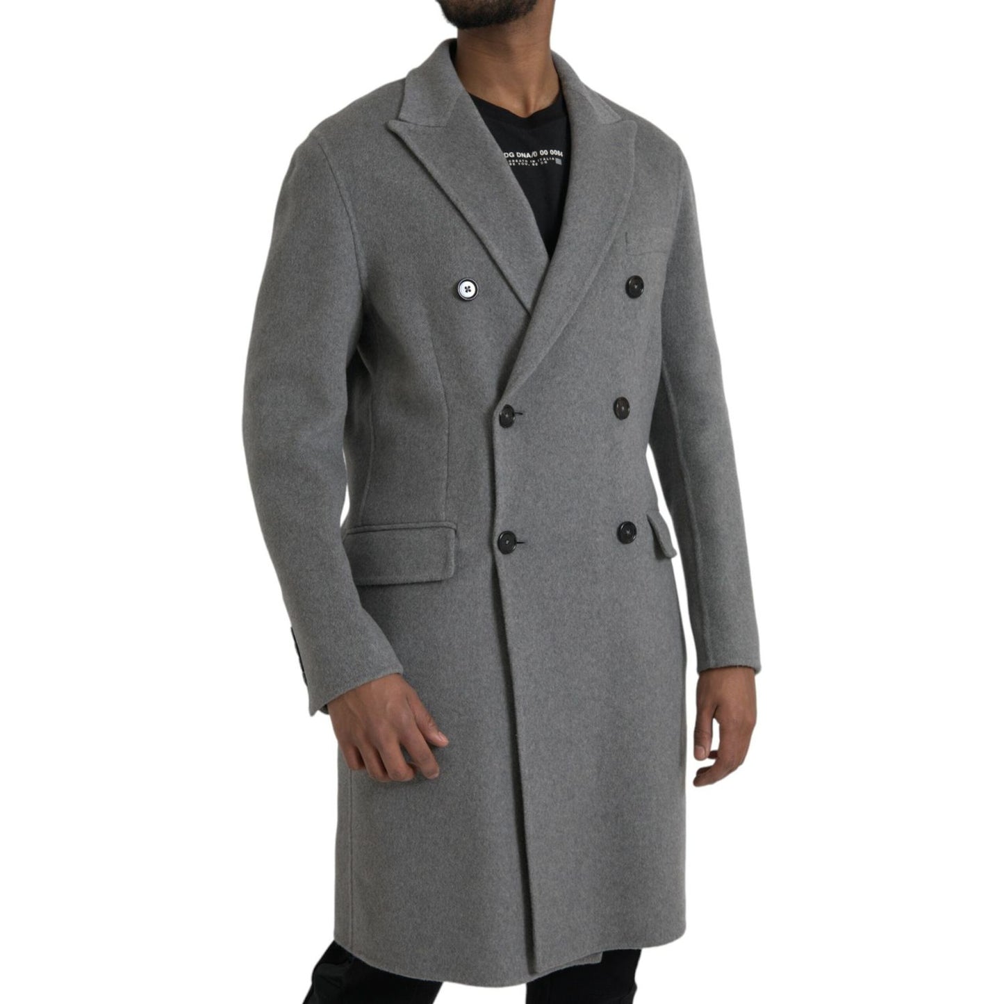 Dolce & Gabbana Gray Double Trench Coat Cashmere Jacket Dolce & Gabbana