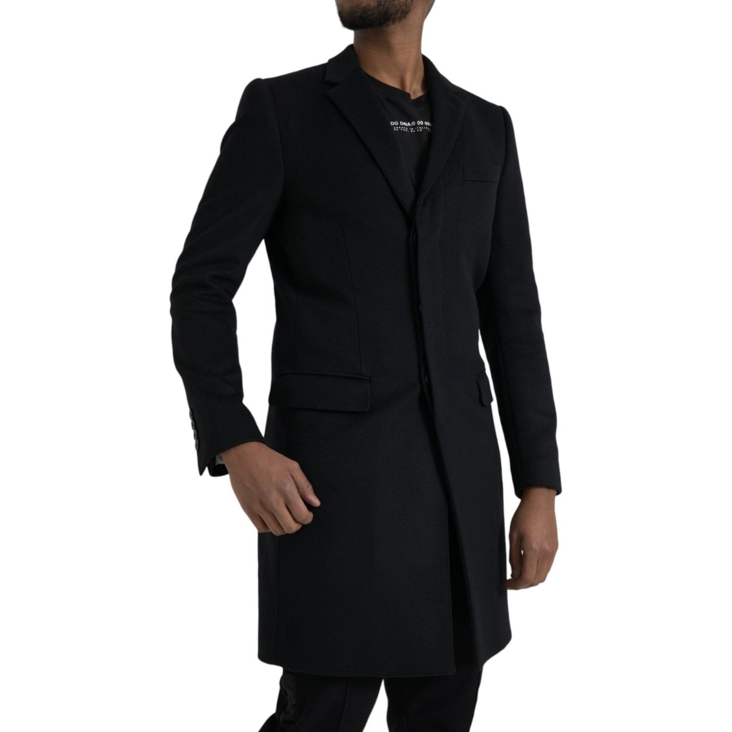 Dolce & Gabbana Black Single Breasted Trench Coat Jacket 1728,67345645728,Black,Clothing,Dolce & Gabbana,IT46 | S,Jackets & Coats - Clothing,Jackets - Men - Clothing,Material: 90% Virgin Wool 10% Cashmere,Men,New with tags,Trench Coats - Jackets & Coats -