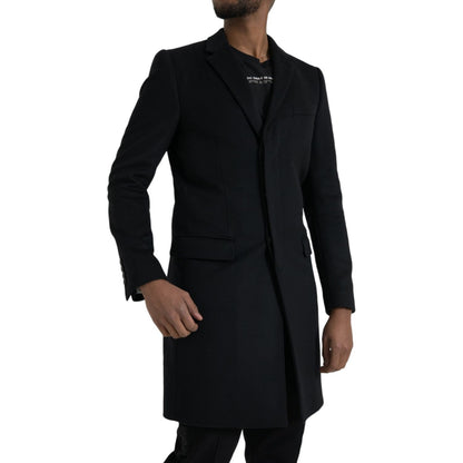 Dolce & Gabbana Black Single Breasted Trench Coat Jacket 1728,67345645728,Black,Clothing,Dolce & Gabbana,IT46 | S,Jackets & Coats - Clothing,Jackets - Men - Clothing,Material: 90% Virgin Wool 10% Cashmere,Men,New with tags,Trench Coats - Jackets & Coats -