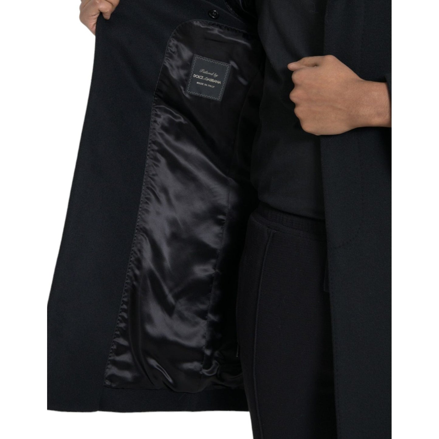 Dolce & Gabbana Black Single Breasted Trench Coat Jacket Dolce & Gabbana